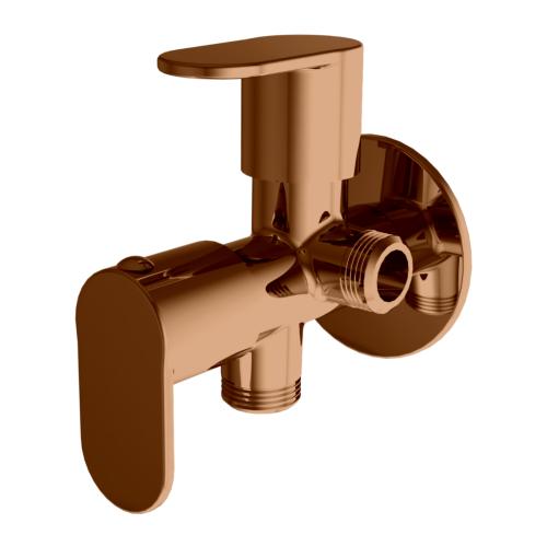 Two Way Angle Valve with Wall Flange Rose Gold